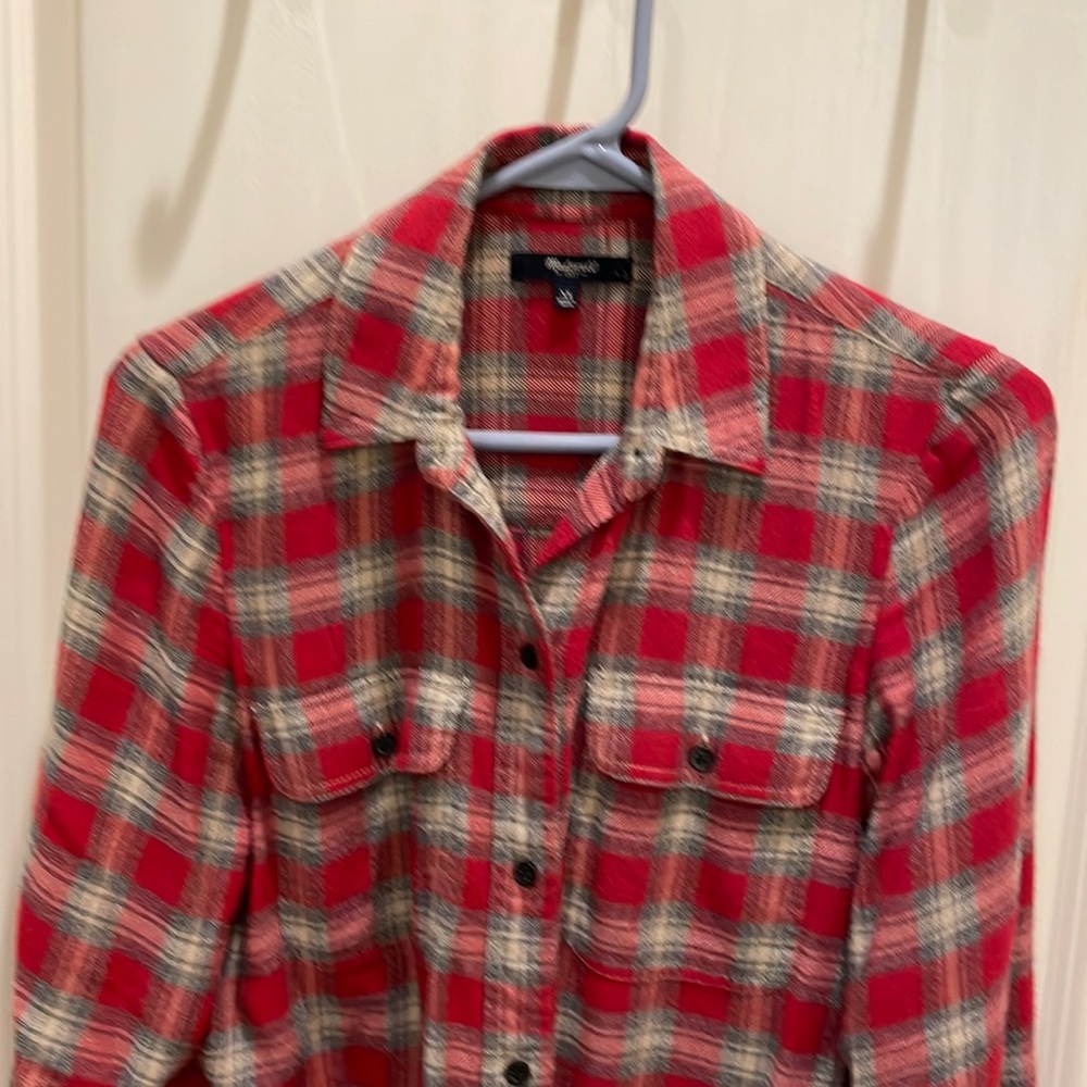 Madewell flannel plaid button-down, Size XS